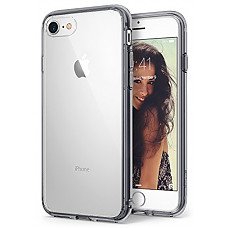 [해외]iPhone 7/iPhone 8 Case, Ringke [FUSION] Crystal Clear PC Back TPU Bumper [Drop Protection/Shock Absorption Technology] Raised Bezels Protective Cover For 애플 iPhone 7 - Smoke Black