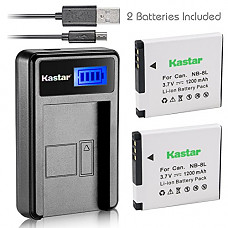 [해외]Kastar 배터리 (X2) & LCD Slim USB Charger for 캐논 NB-8L, NB8L, CB-2LAE and 캐논 PowerShot A2200, PowerShot A3000 IS, PowerShot A3100 IS, PowerShot A3200 IS, PowerShot A3300 IS Cameras