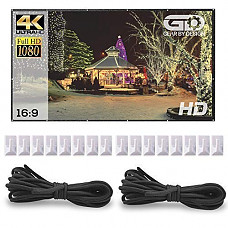 [해외]Outdoor 프로젝터 Screen by Gear By Design - Display a Movie on a Portable 120 Inch 4K Home Theater for Double Sided Projection - Wrinkle Free - 1.1 Gain - Carry Bag - 160 View Angle