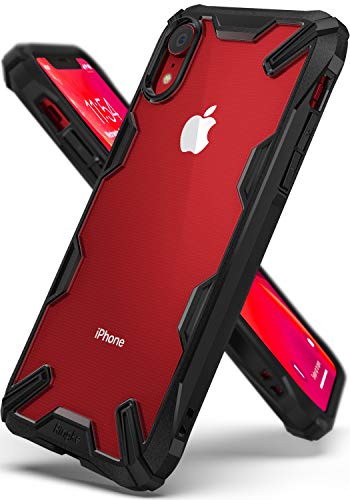 [해외]Ringke Fusion-X Designed for iPhone XR Case Clear Hard PC Back with Shock Imbibe Effect Solid Defense Bumper Protection Cover for iPhone XR 6.1" (2018) - Black