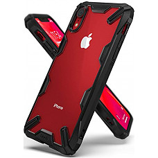 [해외]Ringke Fusion-X Designed for iPhone XR Case Clear Hard PC Back with Shock Imbibe Effect Solid Defense Bumper Protection Cover for iPhone XR 6.1" (2018) - Black