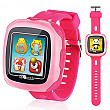 [해외]VEAQEE Game Smart Watch for Kids Children Boys Girls with 카메라 1.5 Touch 10 Games Pedometer Timer Alarm Clock Learning Toys Gifts Wrist Watch Health 모니터 Pink（Game watches） (Pink)