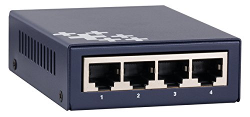 [해외]Huacomm 5-Port Smart 10/100Mbps PoE+ Switch with 4 PoE Ethernet Ports | IEEE 802.3af/802.3at | Sturdy Metal | Plug-and-Play | Desktop | 65W PoE Budget | Unmanaged | HC1705P