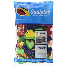 [해외]PIONEER BALLOON COMPANY Assorted Carnival Heart Shaped Latex Balloon, 6"