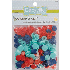 [해외]Babyville Boutique Snaps, Red/Blue/Lt Blue, 60 Count