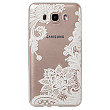[해외]갤럭시 J7 2016 case, 갤럭시 J7 J710 case, Wubebe Ultra Thin Clear Art Pattern Crystal Gel TPU Rubber Flexible Slim Skin Soft Case for 삼성 갤럭시 J7 (Floral White)