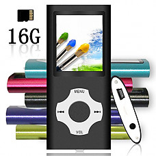 [해외]Tomameri - Portable MP3 / MP4 Player with Rhombic Button, Including a 16 GB Micro SD Card and Support up to 32GB, Compact Music & Video Player, Photo Viewer, Video and Voice Recorder Supported -Black