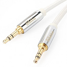 [해외]Postta 3.5MM Stereo Audio cable(1.5 Feet)Male to Male AUX Cable with Metal Shell 24K Gold Plated connectors for car stereos,Smartphones,Tablets,PC,Media Players and More-White