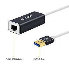 [해외]V.TOP USB 3.0 to RJ45 Gigabit Ethernet Network Adapter in Black
