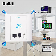 [해외]KuWFi In Wall Wireless AP router 300Mbps in wall AP Wireless Access Point with 802.3af PoE and Access control system