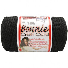 [해외]Pepperell BB6-100-042 6mm Bonnie Macramé Craft Cord, 100-Yard, Black