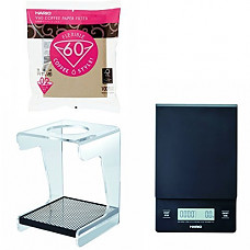 [해외]하리오 V60 Set - Scale, Stand & 100 Paper Filters - All 3 Together