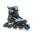 [해외]Rollerblade Macroblade 84 Womens Adult Fitness Inline Skate - White/Cyan Blue - 84 mm / 84A Wheels with SG7 Bearings - Performance Skates -US size 7.5, White/Cyan Blue, Size 7.5