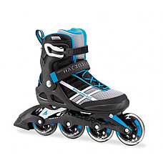 [해외]Rollerblade Macroblade 84 Womens Adult Fitness Inline Skate - White/Cyan Blue - 84 mm / 84A Wheels with SG7 Bearings - Performance Skates -US size 7.5, White/Cyan Blue, Size 7.5