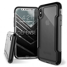 [해외]X-Doria iPhone X, iPhone Xs Case, Defense Clear Series - Military Grade Drop Protection, Clear Protective Case for iPhone X, iPhone Xs, [Black]