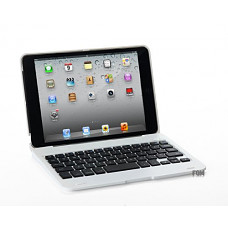 [해외]FOME Ultra Slim Wireless Bluetooth Keyboard Cover Case with Stand for 아이패드 Mini White + A FOME Clean Cloth Gift