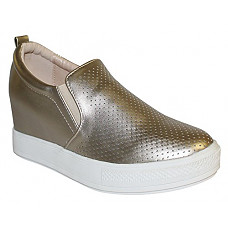 [해외]Wanted Cascade Slip On Wedge Fashion Sneaker - (Gold, 10)