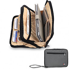 [해외]BUBM Double Layer Padded Travel Bag Packing Cubes for 아이패드 Mini Electronic Accessories Organizer Makeup Bag(Gray)