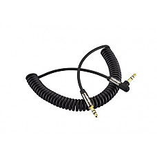 [해외]1M(2 Pack) Spiral Aux Cable 3.5mm Stereo Premium Auxiliary Audio Coiled 90 Degrees Right Angled Cable -for Beats Headphones 애플 iPod iPhone 아이패드 삼성 LG Smartphone MP3 Home/Car- IBRA Slim Gun
