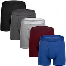 [해외]Dream Catcher Mens Underwear Boxer Briefs Long Leg Blue Gray Black Mens Underwear Men Pack Of 5 Large