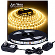 [해외]Flexible LED Strip Light Kit 3000K Warm White 16.4ft/5M 300 Units LED Tape SMD 2835 LEDs Non-waterproof Dimmable LED Rope Lighting with 2A UL Listed Power Supply for Kitchen Car Bar Clubs