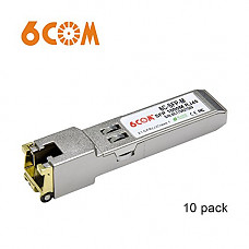 [해외]6COM for Cisco Compatible GLC-T/SFP-GE-T, Gigabit RJ45 Copper SFP, 1000Base-T Transceiver Module, Pack of 10