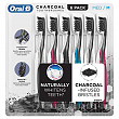 [해외]오랄비 Toothbrush Charcoal Infused CrossAction Bristles remove Plaque Stain Naturally Whitens Teeth (6 Pack) (Soft)