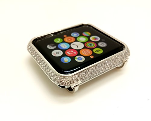 [해외]Bling-bling Diamonds Metal Bezel Case for 애플 Watch iWatch S1/S2/S3 Sports&Edition Non-ceramic Version Fits the Bigger Size 42MM (Platinum Diamonds)