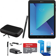 [해외]삼성 갤럭시 Tab S3 9.7 Inch Tablet with S Pen - Black - 64GB Accessory Bundle Includes 64GB Ultra MicroSDXC UHS-I Memory Card, Case for Tablets, Stylus, USB-C Adapter, Screen Cleaner and Earbuds