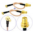 [해외]Pack of 2 RF RG316 Pigtail RP-SMA Female Antenna Connector to MMCX Male Low Loss Coaxial Cable Adapter Right Angle 6&quot; (15cm)