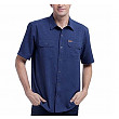 [해외]오비스 Mens Short Sleeve Woven Tech Shirt (Navy Solid, M)