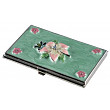 [해외]Visol Products Flora Green and Pink Lacquer with Crystals Womens Business Card Holder