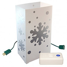 [해외]LumaBase 34510 10 Count Snowflake Electric Luminaria Kit with LumaBases