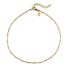 [해외]Benevolence LA Choker Necklace: Gold Necklace for Women 14k Gold Dipped Satellite Beaded Curb Ball Chain Gold Choker Layering Womens Necklaces Simple Chokers