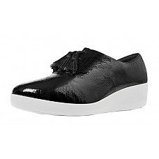 [해외]핏플랍 Womens Classic Tassel Superoxford Shoes, Black Patent, US 6.5