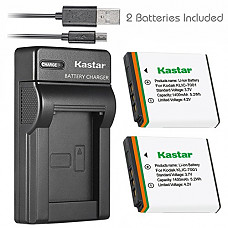 [해외]Kastar 배터리 (X2) & Slim USB Charger for Kodak KLIC-7001 and Kodak EasyShare M320, M340, M341, M753 Zoom, M763, M853 Zoom, M863, M893 IS, M1063, M1073 IS, V550, V570, V610, V705, V750 Cameras