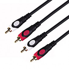 [해외]VCZHS 2 RCA Male to 2 RCA Male Audio Cable (Black 50 Feet)
