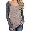 [해외]Franterd Women Blouse Autumn Spring Casual Color Block 롱슬리브 Pullover Tops Loose Lightweight Tunic Sweatshirt