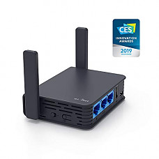 [해외]GL.iNet GL-AR750S-Ext Gigabit Travel AC Router (Slate), 300Mbps(2.4G)+433Mbps(5G) Wi-Fi, 128MB RAM, MicroSD Support, OpenWrt/LEDE pre-Installed, Cloudflare DNS, Power Adapter and Cables Included