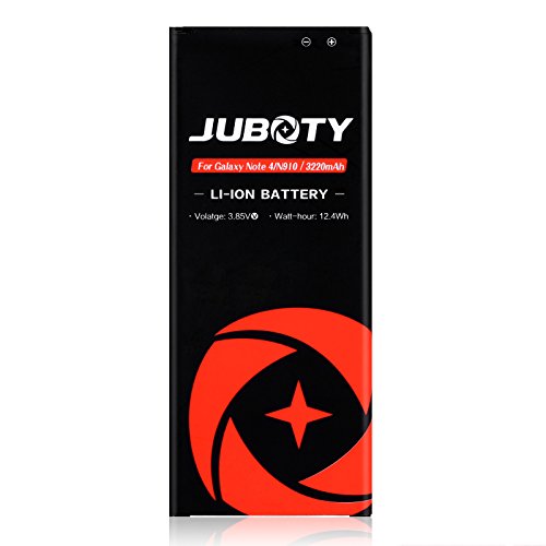 [해외]Note 4 Battery/JUBOTY 3220 mAh Replacement Li-ion Spare 배터리 for 삼성 갤럭시 Note 4 N910 N910U N910V N910T N910A N910P/Samsung Note 4 Battery(24 Month Warranty)