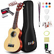 [해외]Soprano Ukulele Beginner Pack-21 Inch w/Rainbow String Gig Bag Fast Learn Songbook Digital Tuner All in One Kit