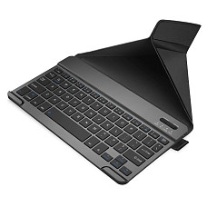 [해외]Nulaxy KM12 휴대용 블루투스 키보드 Bluetooth Keyboard Business Portable Rechargeable Compatible with 애플 아이패드 iPhone 삼성 Tablets Phones W Keyboard Cover - Black
