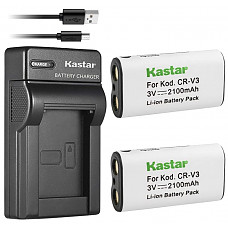 [해외]Kastar 배터리 (X2) & Slim USB Charger forr CR-V3 LB-01 and 올림푸스 C3000 D565 D-100 D-150 D-230 D-370 D-380 D-390 D-40 D-460 D-490 D-520Z D-560Z, Kodark EasyShare C310 C530 C875 + More 카메라