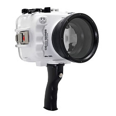 [해외]SeaFrogs 60M/195FT Waterproof housing for Sony A6xxx series Salted Line with pistol grip (White) / GEN 3