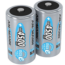 [해외]ANSMANN Rechargeable C Batteries 4500mAh maxE ready2use NiMH Professional C 배터리 pre-charged Power Accu for flashlight etc. (2-Pack)