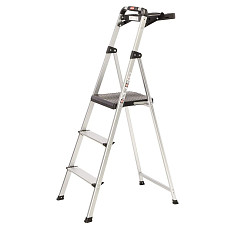 [해외]Rubbermaid 3단 사다리 RM-SLA3-T 3-Step Ultra Light Aluminum Step Stool with Project Tray, 225-Pound Capacity, Grey Finish