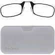 [해외]ThinOptics Reading Glasses + Black Universal Pod Case | Classic Collection, Clear Frames, 1.50 Strength