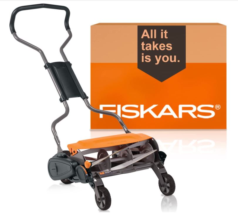 [해외]Fiskars StaySharp max Reel Mower, 18 Inch Cut Width, 362050-1001