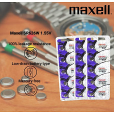 [해외]15 Maxell SR626SW 377 Silver Oxide Watch Batteries(15pack)