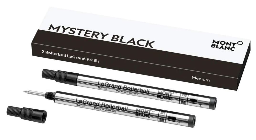 [해외]몽블랑 Rollerball LeGrand Refills (M) Mystery Black 105164 – Pen Refills for Meisterstück LeGrand Rollerball Pens with a Medium Tip – 2 x Black Pen Cartridges